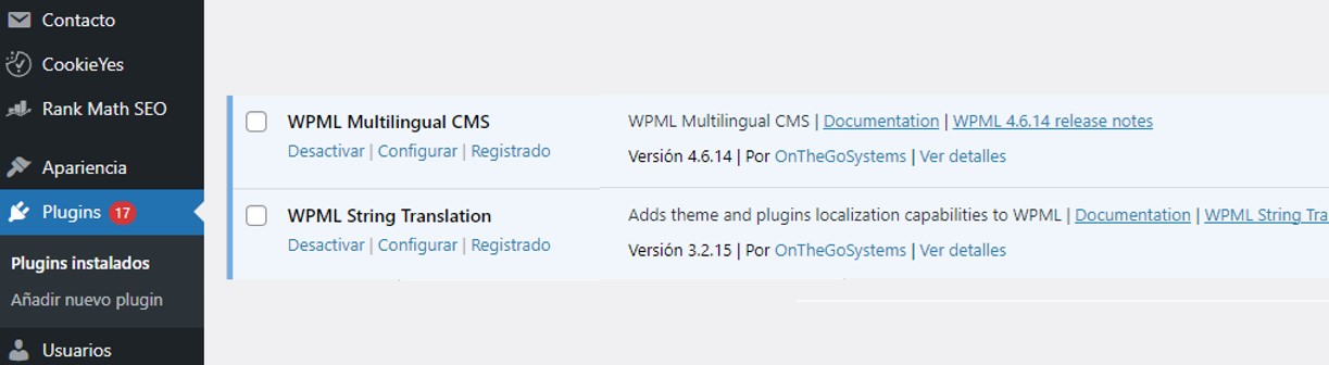Activar plugins.