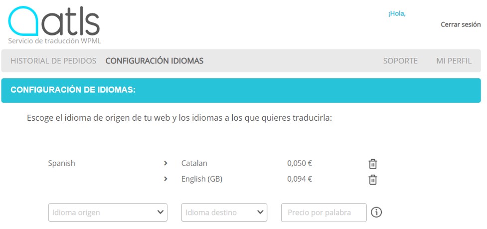 Agregar nuevos idiomas.