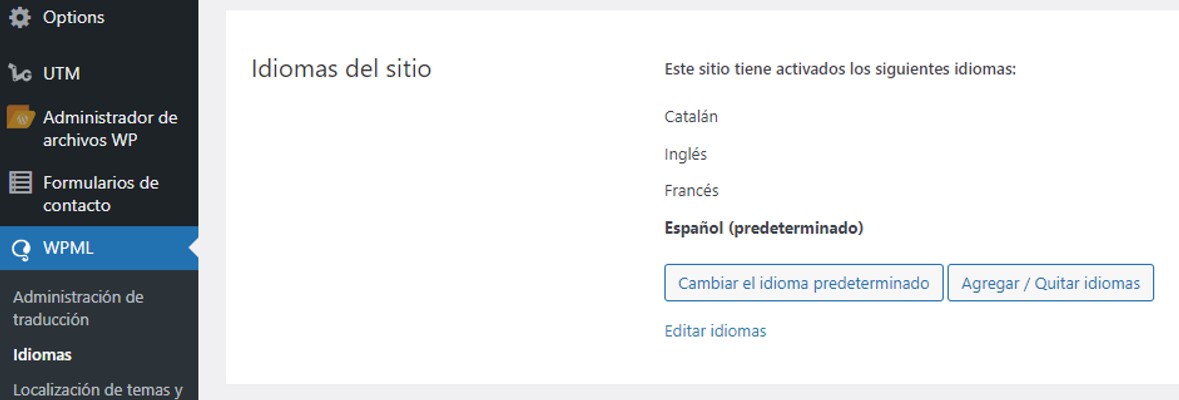 Agregar nuevos idiomas en WordPress.