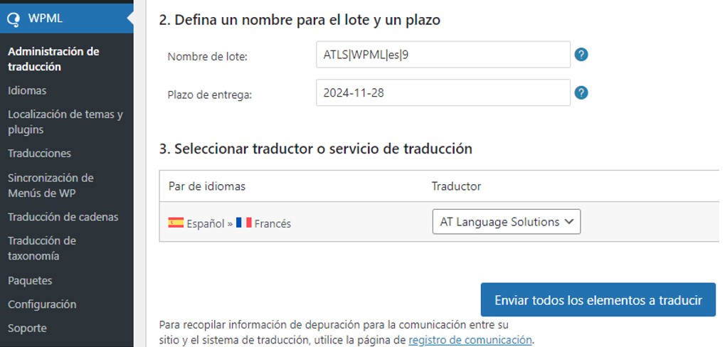 Enviar pedido de traducción.